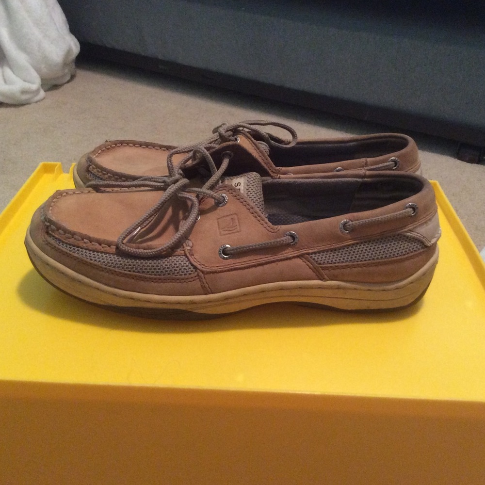 SPERRY top-sider tan leather boat shoes 9.5